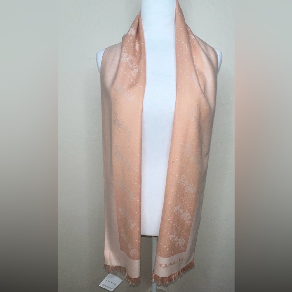 NWT Coach Horse and Carriage Print Soft Wrap Scarf - Picture 3 of 7